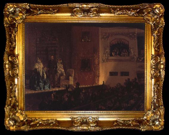 framed  Adolph von Menzel The Theatre du Gymnase, ta009-2